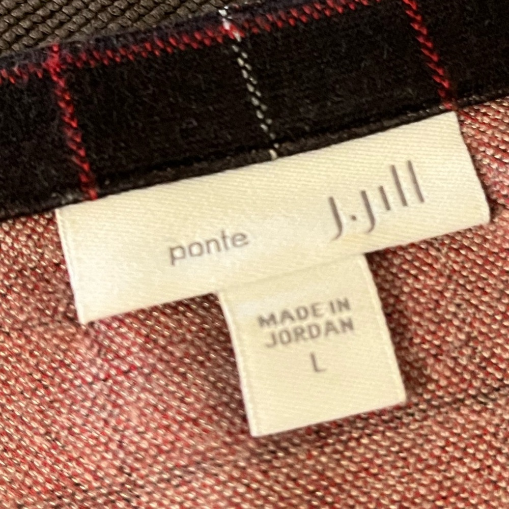 J. Jill Black Ponte Knit A-Line Boat Neck 3/4 sleeve top. Size Women's Large - Picture 8 of 14